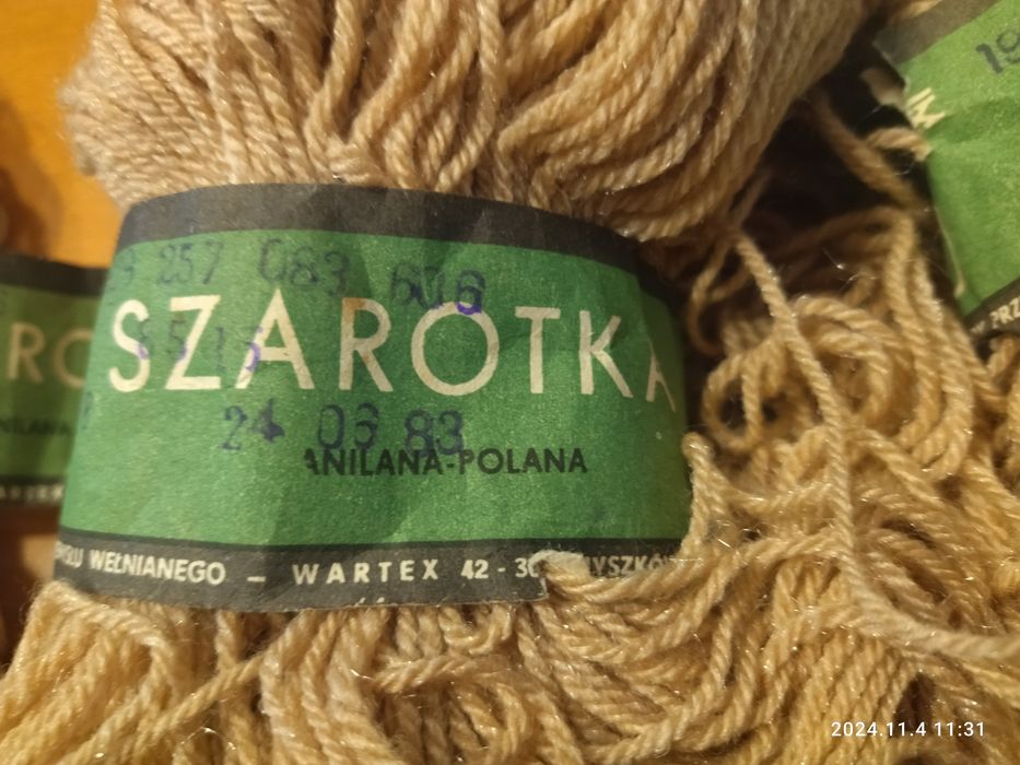 Stara Włóczka Anilana beż PRL 6 motków