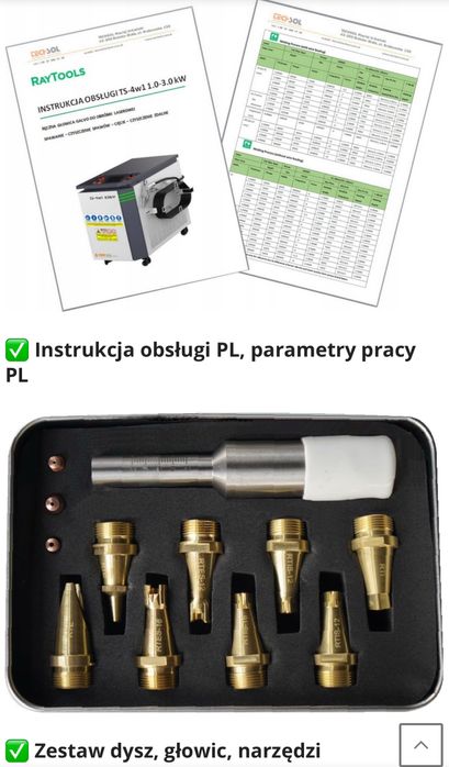NOWA 4w1 SPAWARKA LASEROWA FIBER 2000W TECHSOL spawanie, cięcie, 230V