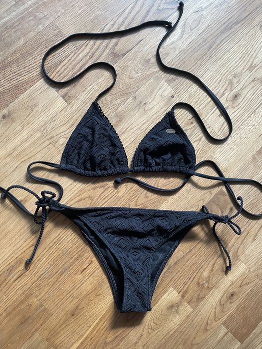 Bikini Roxy roz S czarne kostium kąpielowy dwuczęściowy