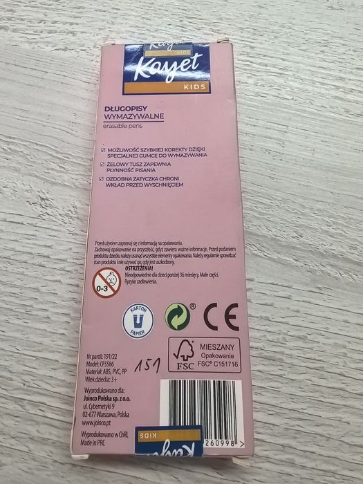Długopisy wymazywalne Kayet *