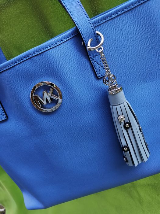 Nowa torebka shopperka Michael Kors chabrowa skóra saffiano plus grati