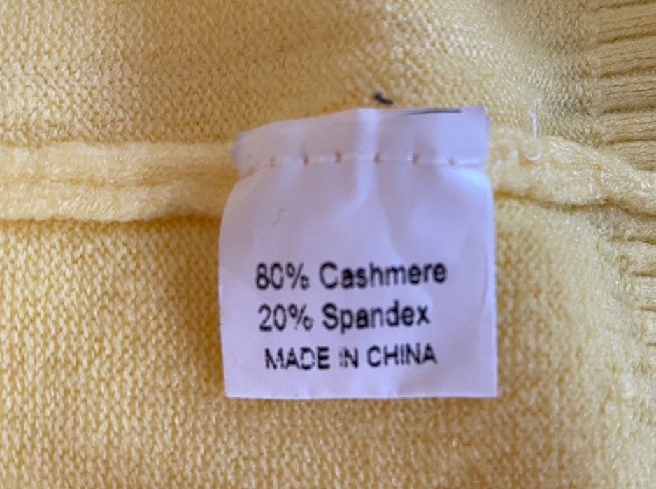 Sweter żółty cashmir M na L
