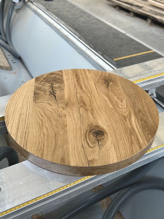Blat dębowy okrągły rustykalny rustic klejonka dębowa LITY DĄB na stół, stolik, lakier, olejowosk na wymiar - PRODUCENT