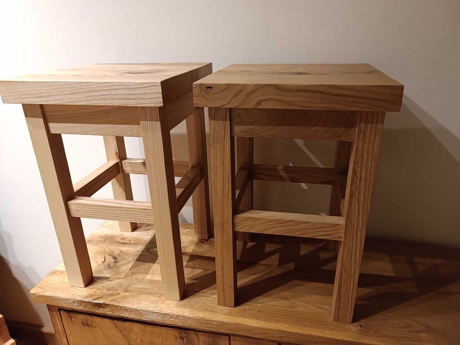 Taboret drewniany dębowy/jesionowy