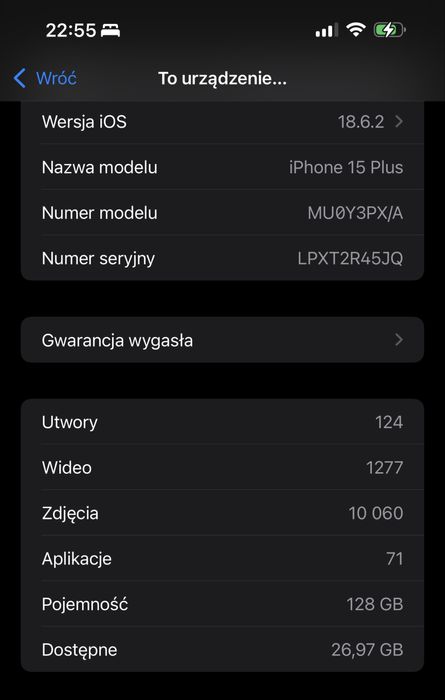 iPhone 15 plus 128GB jak nowy czarny