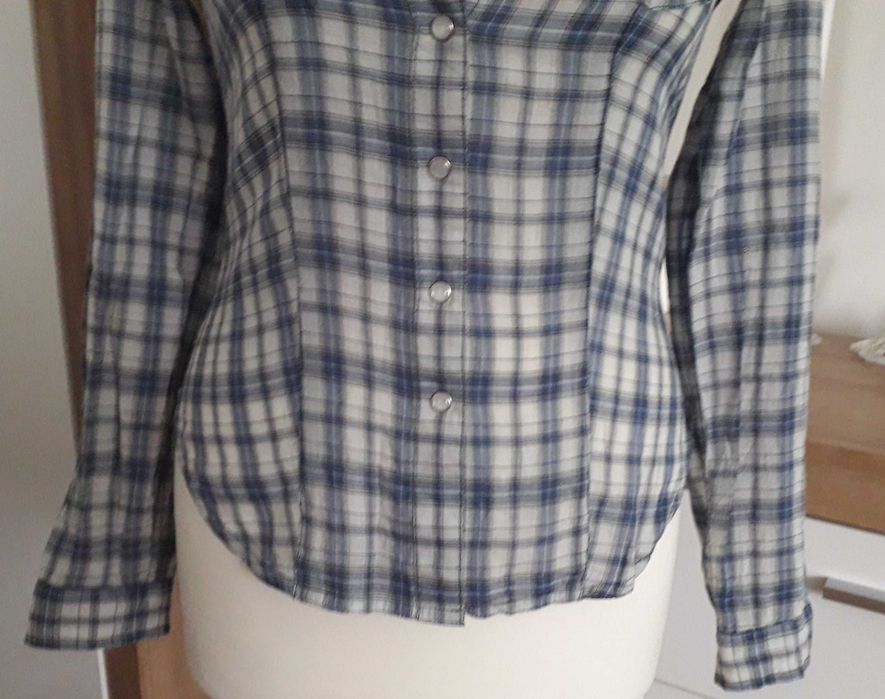 Koszula w kratę bawełna 100% roz.XS, 146-152