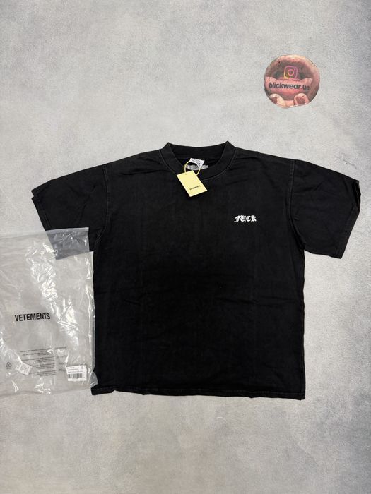 футболка Vetements Fuck tee Black 2026 S M l balenciaga rick owens project gr protocol index