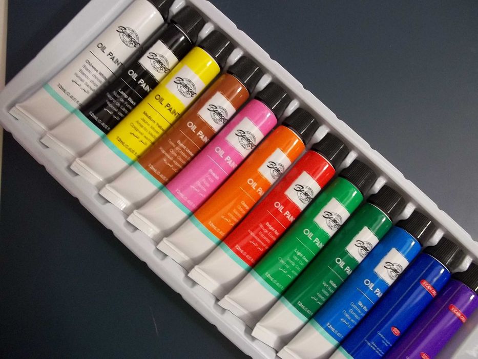 Маслян, Краски, для рисования картин, декор, 12 шт +2 Кисточки