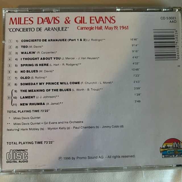 Miles Davis e Gil Evans: Concierto de Aranjuez CD Jazz