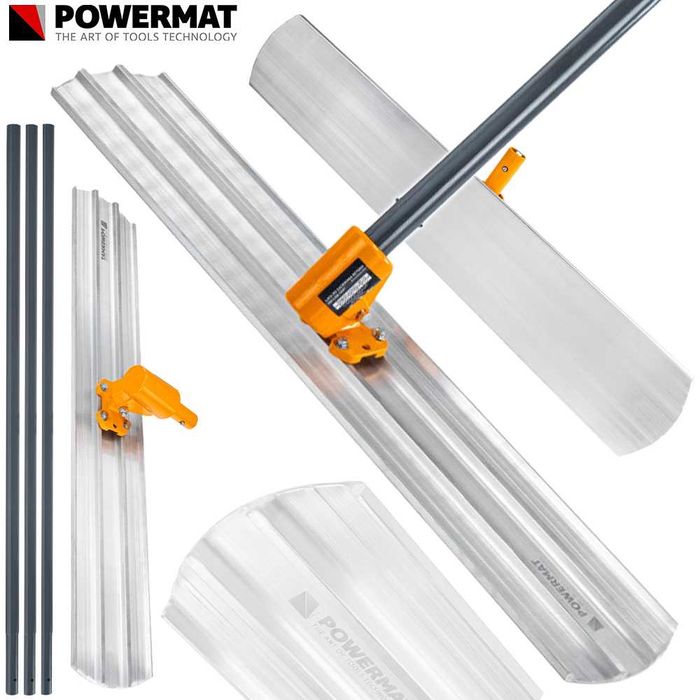 POWERMAT Łata Do Wygładzania Betonu 5m Listwa Ręczna Zacieraczka Do Posadzki 120x20cm PM1637