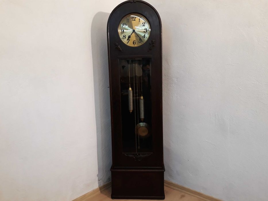 Zegar podłogowy wagowy Kieninger drewniany okrągła góra