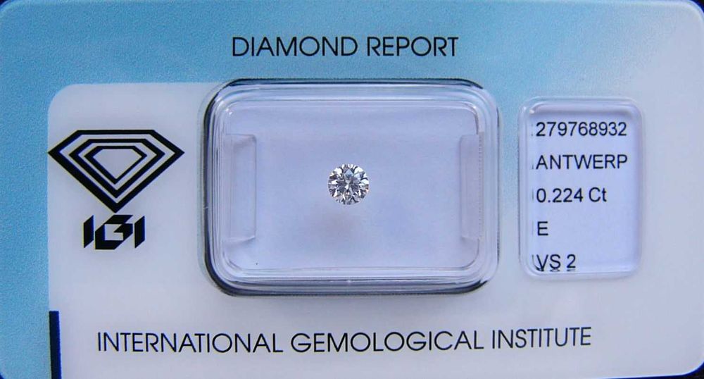 BRYLANT 0.224 ct VS2 E 3,81 mm Certyfikat IGI Diament