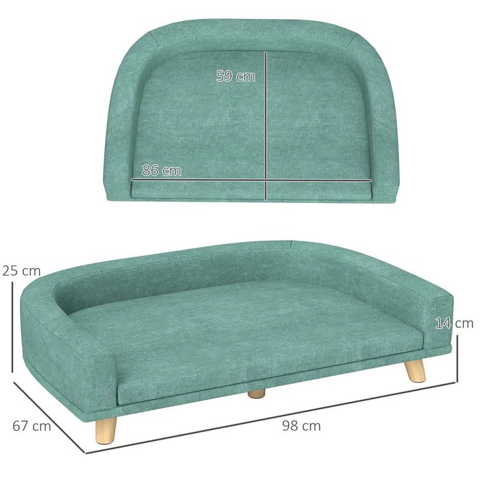 Sofá para Cães Cama Elevada Verde