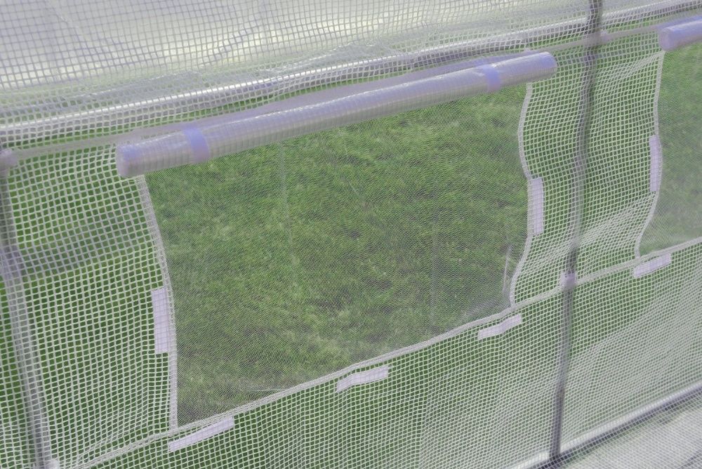 Tunel foliowy Biały z oknami - 9m2 foliak szklarnia