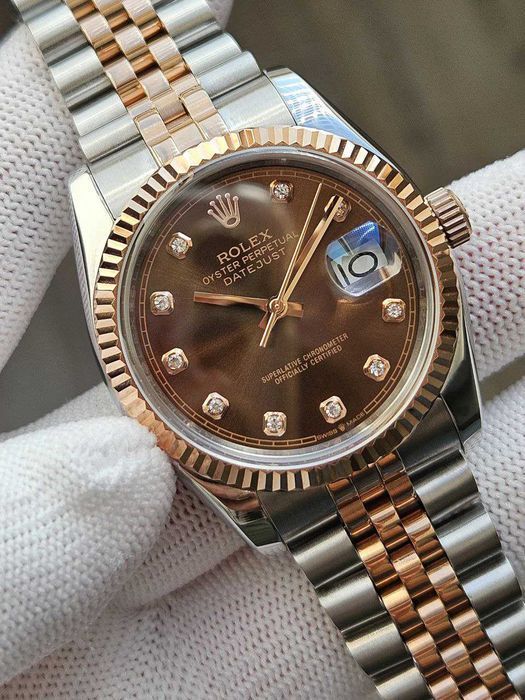 Жіночий механічний годинник Datejust Chocolate Diamond 36 mm- Lady
