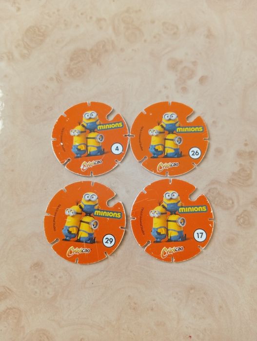 4 Tazos Minions Coleção