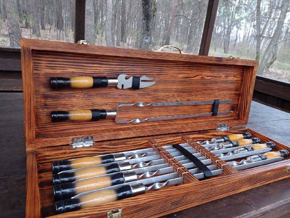 Наборы Шампуров в Кейсе.Подарок.Набор для Пикника.Подарочный кейс.