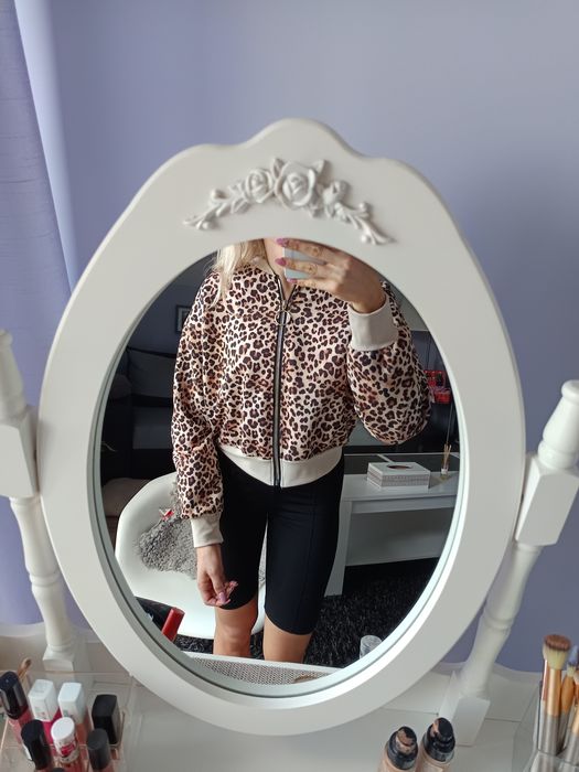 panterka bluza zasuwana Bomberka w panterkę damska M