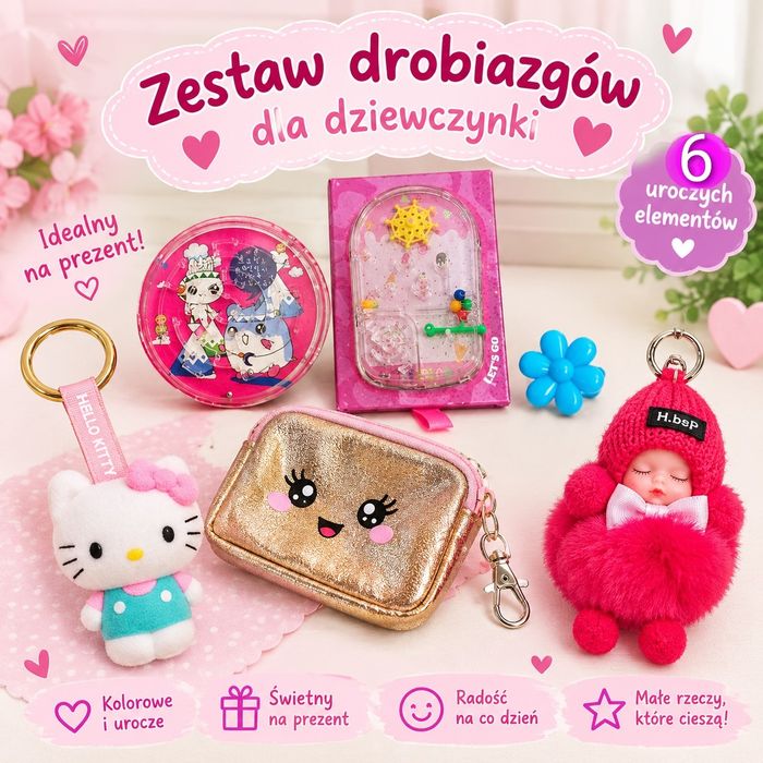 Gadżety dla dziewczynki nowe gra notatnik ksiazka brelok pierscionek roznosci
