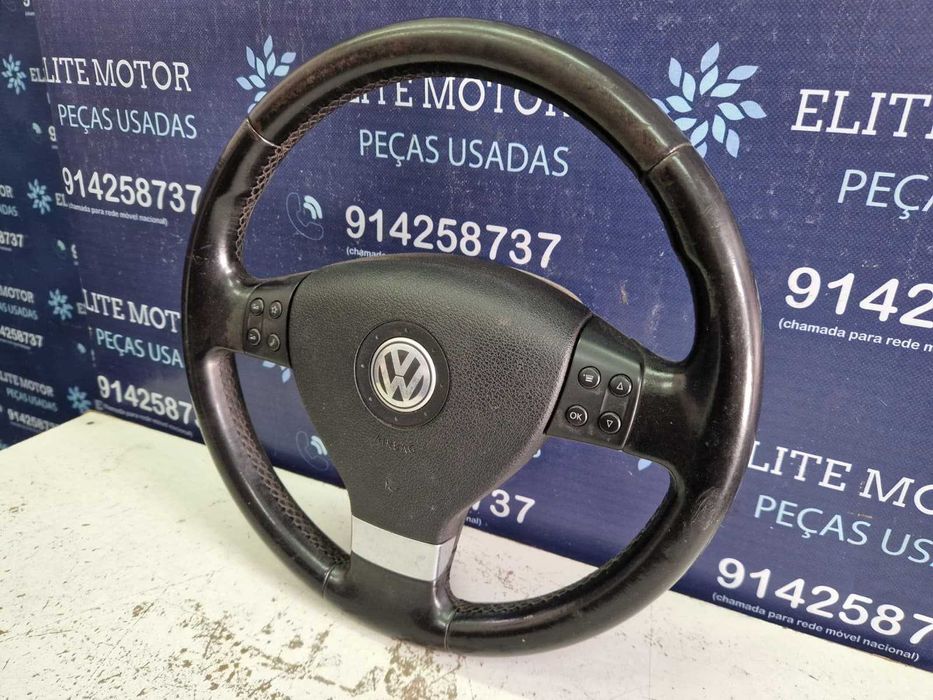 Volante usado pele com airbag VW PASSAT B6 GOLF 5 JETTA