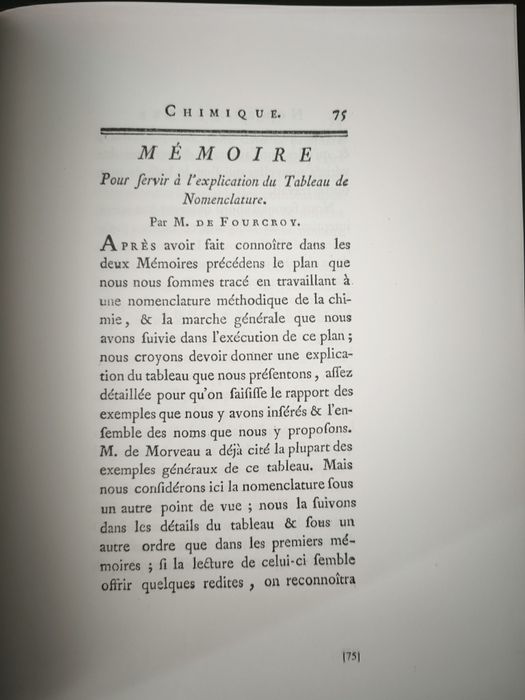 Livro Nomenclatura Chimique. Mémoire (Nomenclatura Química. Memória