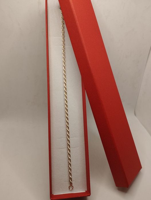 Srebrna bransoletka, kordel, próba 925, długość 20 cm