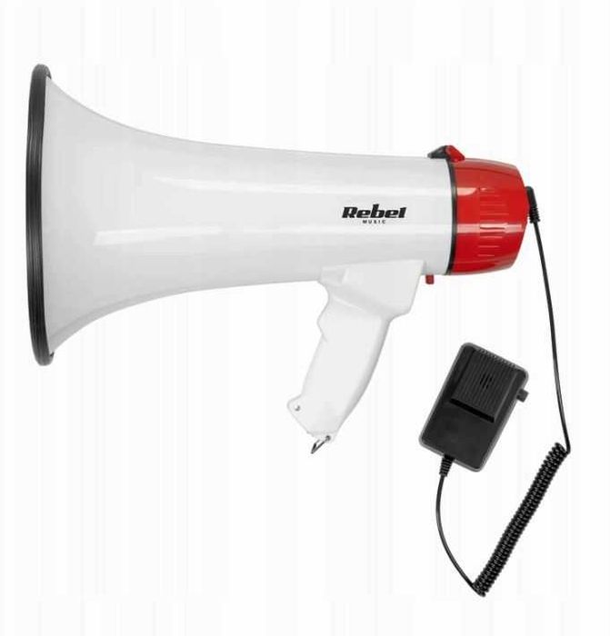 Megafon REBEL DH10 20W dwa mikrofony, syrena, komplet baterii