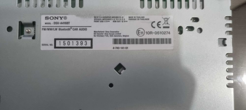 Autorrádio SONY DSXA416BT (Bluetooth - USB - Preto) Como novo