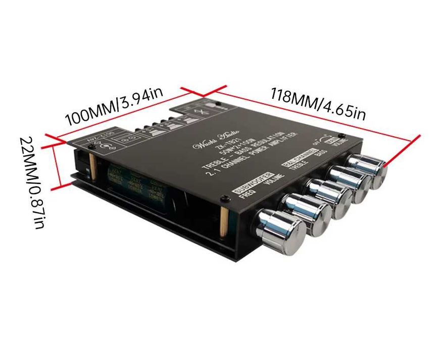 Усилитель 2.1 ZK MT-21 TB-21 2*50+100Вт Bluetooth 5.0 AUX MT-502