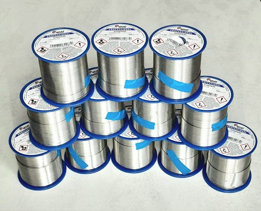 НАЙЛІПША ЦІНА Припій Cynel с флюсом 500г 1,0мм Sn60Pb40 Припой