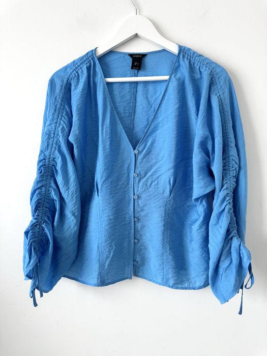 Lindex bluzka z wiskozy Drapowane rękawy