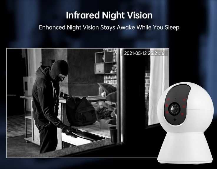 Camara IP WI-FI de Segurança 1080p 3mp Tuya Rastreamento automatico