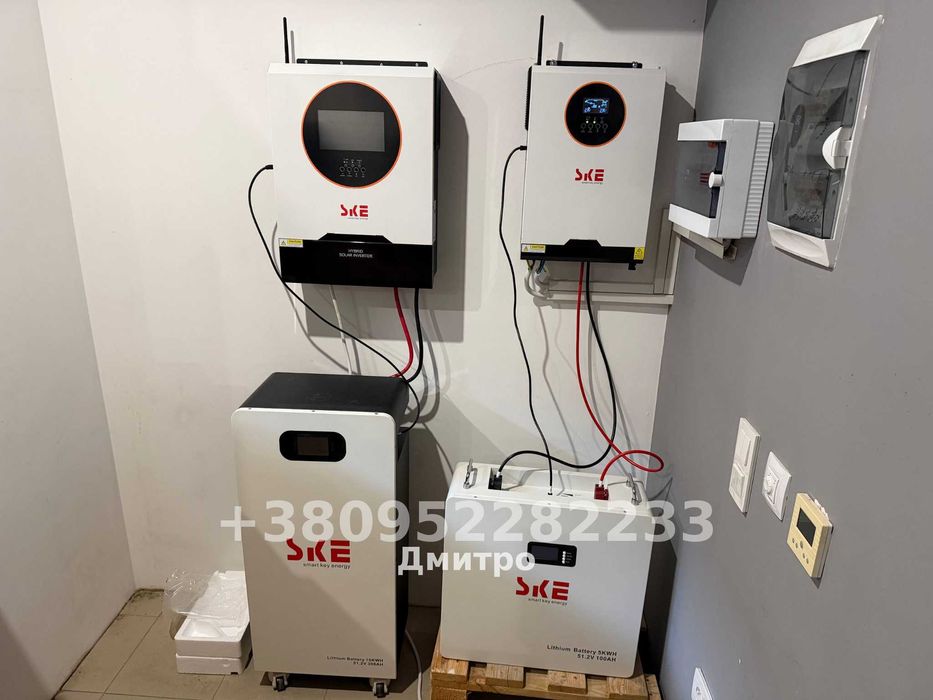Гібридний інвертор SKE PH21-10.2K 10.2 кВт + LiFePO4 батарея 15 кВт·год 51.2V 300Ah