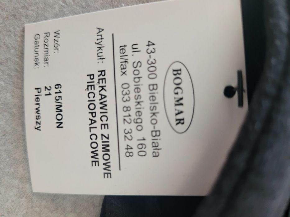 Rękawiczki pięciopalcowe zimowe 615/MON roz