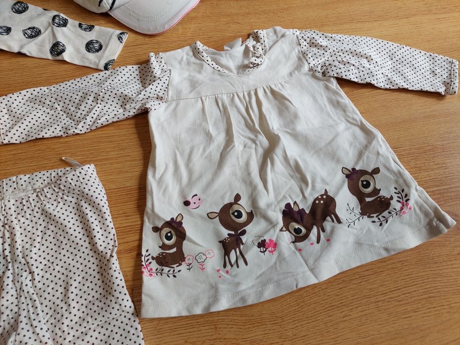 rozm. 68 paka dziewczynka dres bejsbolówka Hello Kitty piżamkazestaw