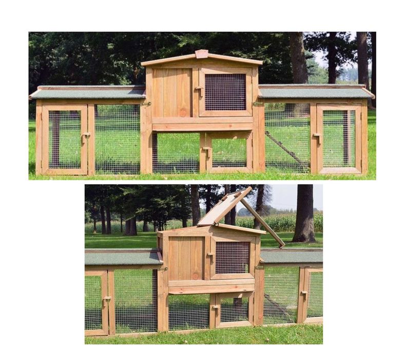 WYSYŁKA/NOWA Klatka drewniana solidna dla królików kur kurnik domek XL