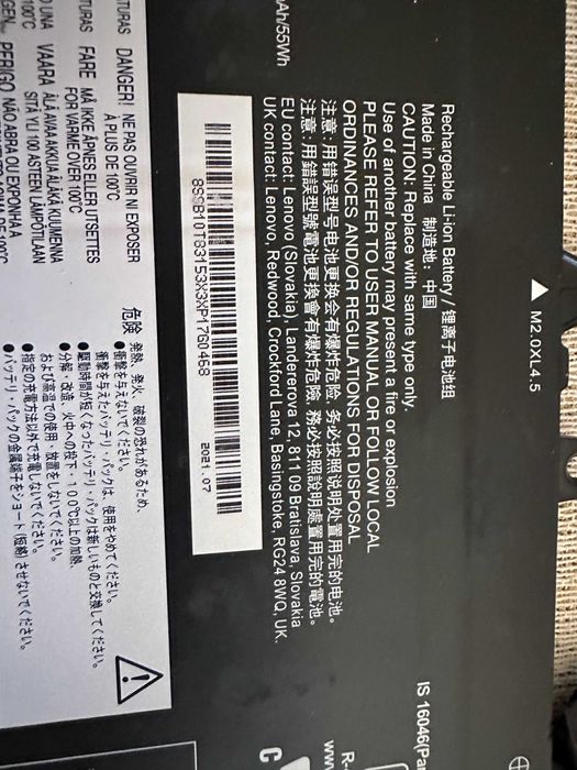 Bateria Lenovo usada