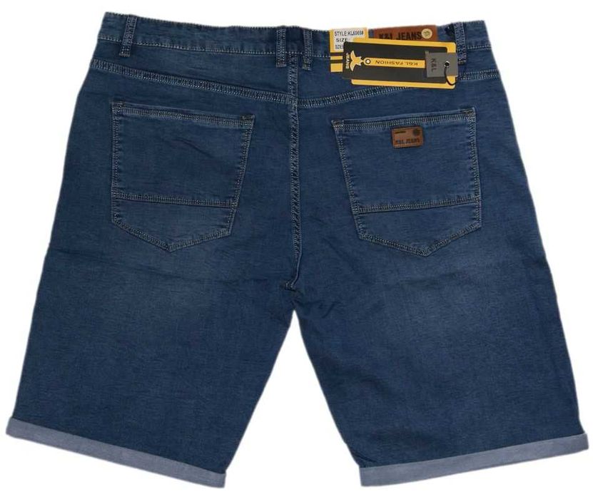 MĘSKIE KRÓTKIE SPODENKI ze streczem 8XL W45 pas 126-130 cm jeansowe
