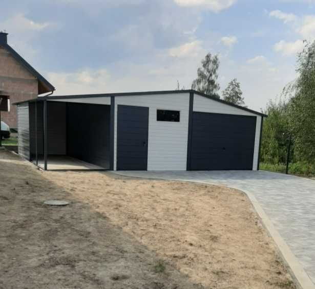 Garaze blaszaki 9x6 orzech mat  producent garazy
