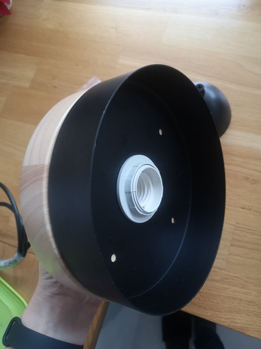 Lampa wisząca Nowa drewno metal czarna