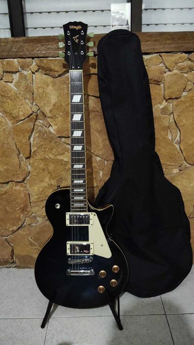 Guitarra Elétrica SEL-DLX TR Azul Stagg + bolsa + tripé