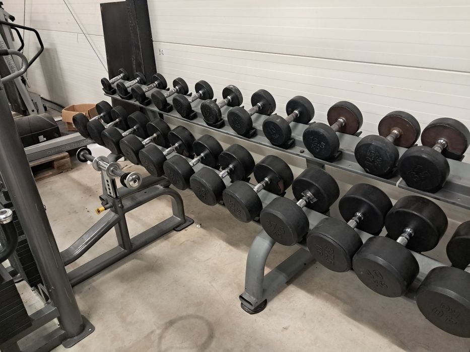 Zestaw hantli 2,5 kg do 50 kg + dwa stojaki