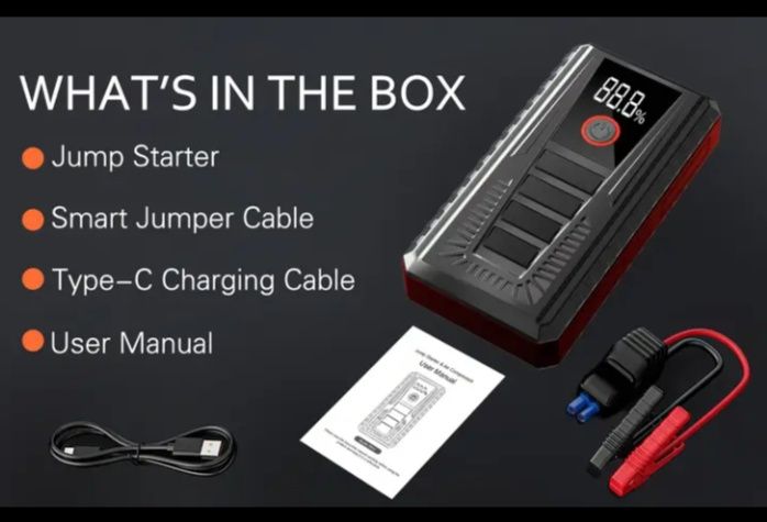 Бустер 1200А, пусковое для авто Car Jumps Starter