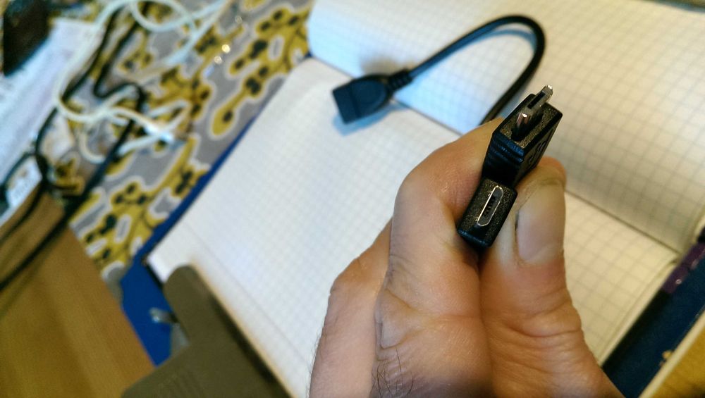 Przewód Host USB żeński- micro USB męski, 12 cm, 27 cm, 2 sztuki;