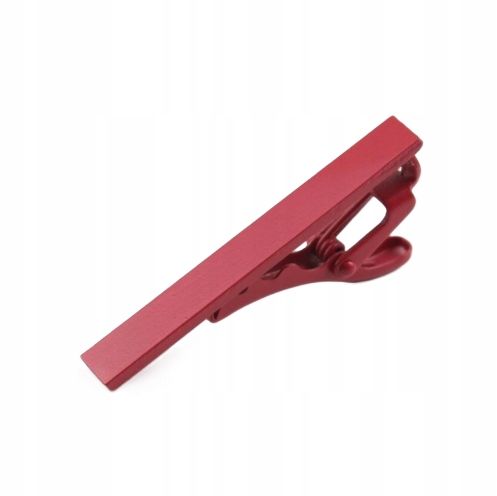 Elegancka SPINKA do KRAWATA czerwona gładka długość 4,5 cm