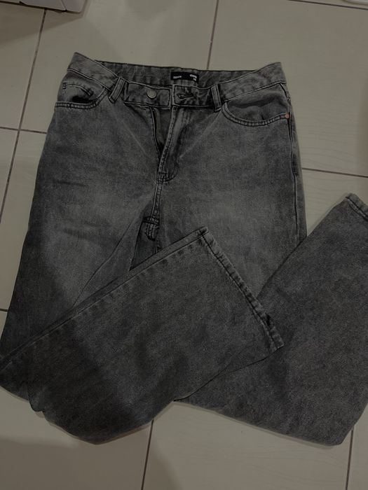 Spodnie szerokie z szersza nogawka szare