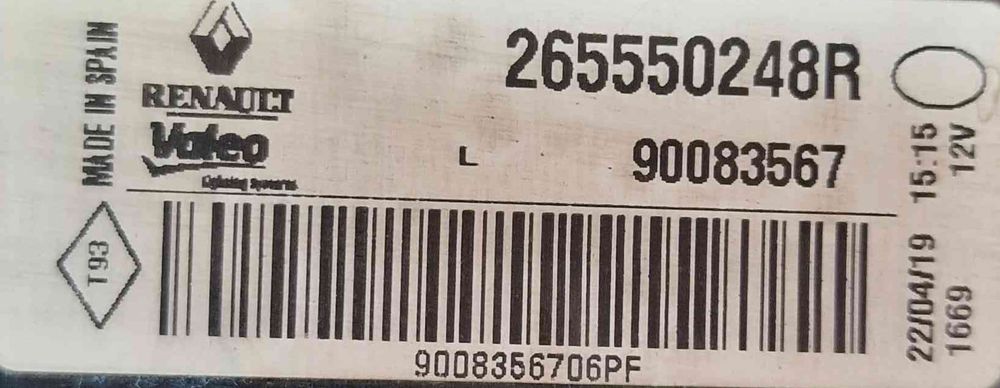 Farolim da Mala Esquerdo 265550248R - RENAULT MEGANE IV Hatchback