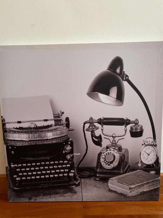 Tela com foto a preto e branco vintage