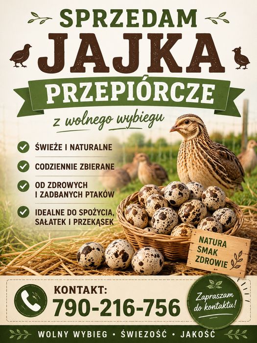 Jaja Przepiorcze z wolnego wybiegu
