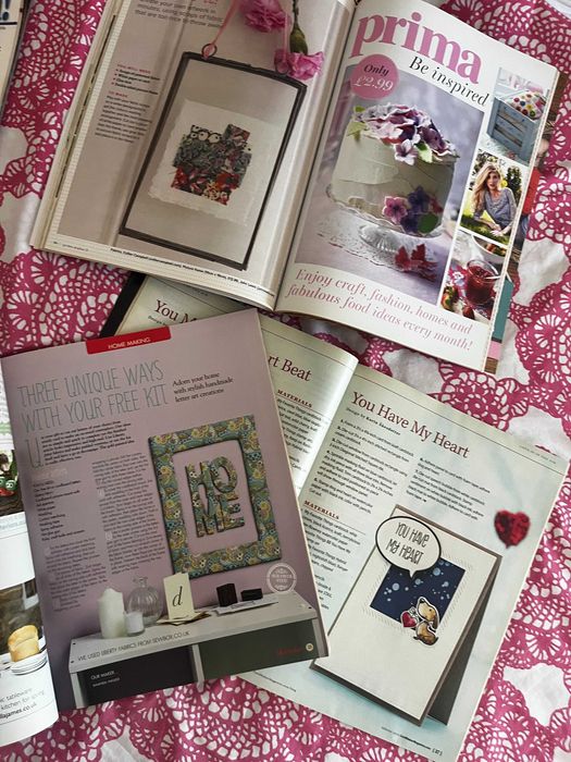 Zestaw czasopism gazet craft scrapbooking collage rękodzieło 7 szt szycie